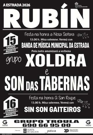 Fechas, información, programa, cartel, imágenes, mapa y ubicación de San Roque e Nosa Señora de Rubín (2026) en A Estrada