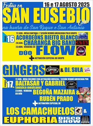 Fechas, información, programa, cartel, imágenes, mapa y ubicación de San Roque e San Antonio de San Eusebio  en  Coles