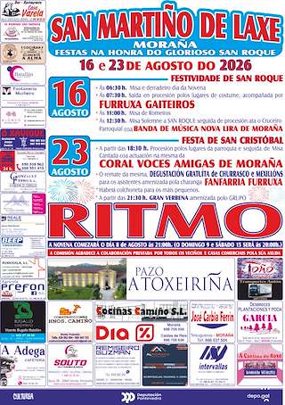 Fechas, información, programa, cartel, imágenes, mapa y ubicación de San Roque e San Cristovo de San Martiño de Laxe (2026) en Moraña