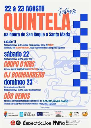 Fechas, información, programa, cartel, imágenes, mapa y ubicación de San Roque e Santa María de Quintela (2026)  en  Castro de Rei