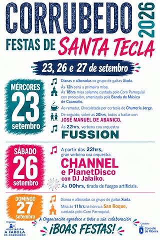 Fechas, información, programa, cartel, imágenes, mapa y ubicación de San Roque e Santa Tecla de Corrubedo (2026) en Ribeira