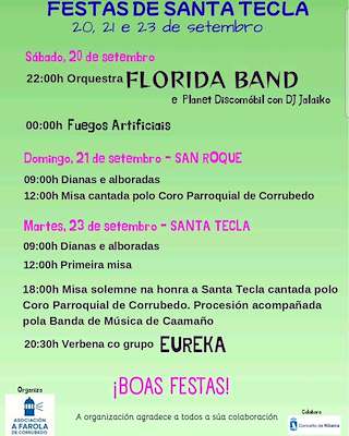 Fechas, información, programa, cartel, imágenes, mapa y ubicación de San Roque e Santa Tecla de Corrubedo  en  Ribeira