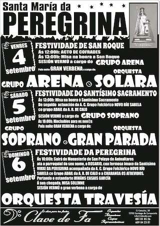 Fechas, información, programa, cartel, imágenes, mapa y ubicación de San Roque e Santísimo Sacramento da Peregrina (2026) en Santiago de Compostela