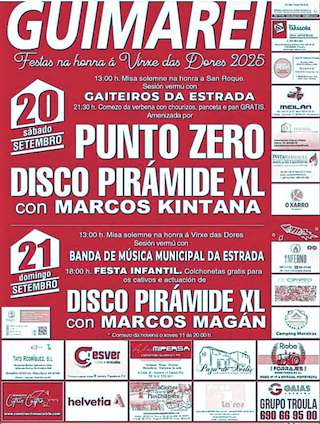 Fechas, información, programa, cartel, imágenes, mapa y ubicación de San Roque e Virxe das Dores de Guimarei  en  A Estrada