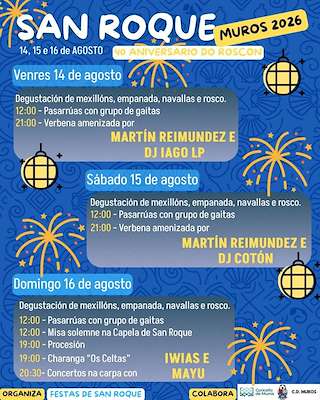 Fechas, información, programa, cartel, imágenes, mapa y ubicación de San Roque  (2026)  en  Muros