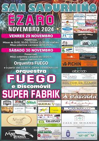 Fechas, información, programa, cartel, imágenes, mapa y ubicación de San Sadurniño de Ézaro  en  Dumbría