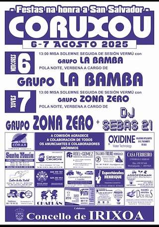 Fechas, información, programa, cartel, imágenes, mapa y ubicación de San Salvador de Coruxou  en  Irixoa