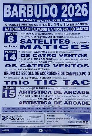 Fechas, información, programa, cartel, imágenes, mapa y ubicación de San Salvador e Nosa Señora do Castro de Barbudo (2026)  en  Ponte Caldelas