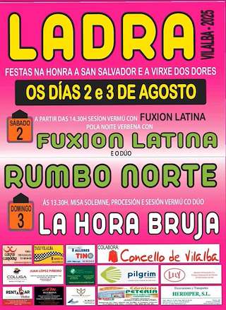 Fechas, información, programa, cartel, imágenes, mapa y ubicación de San Salvador e Virxe dos Dores de Ladra  en  Vilalba