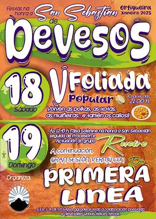 Fechas, información, programa, cartel, imágenes, mapa y ubicación de San Sebastián de Devesos  en  Ortigueira
