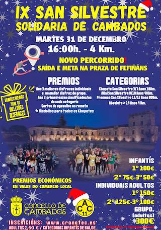 Fechas, información, programa, cartel, imágenes, mapa y ubicación de IX San Silvestre Solidaria (2025)  en  Cambados