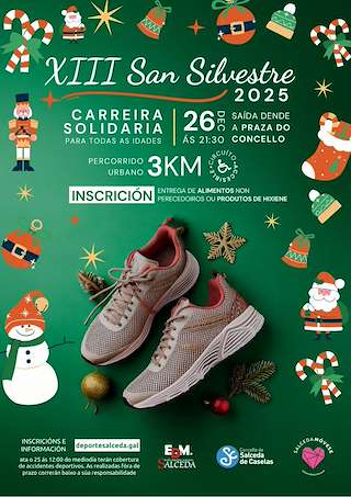 Fechas, información, programa, cartel, imágenes, mapa y ubicación de XIII San Silvestre Solidaria (2025) en Salceda de Caselas
