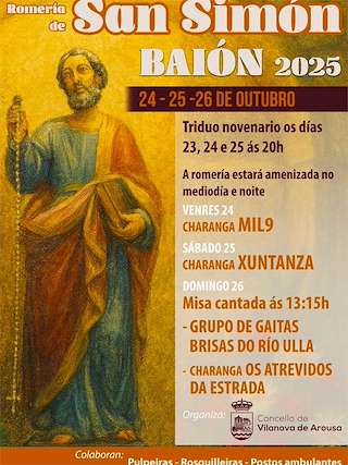 Fechas, información, programa, cartel, imágenes, mapa y ubicación de San Simón de Baión (2025)  en  Vilanova de Arousa