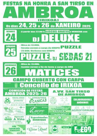 Fechas, información, programa, cartel, imágenes, mapa y ubicación de San Tirso de Ambroa  en  Irixoa