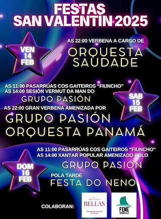 Fechas, información, programa, cartel, imágenes, mapa y ubicación de San Valentín  en  Fene