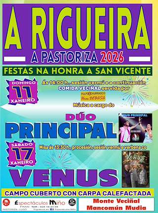 Fechas, información, programa, cartel, imágenes, mapa y ubicación de San Vicente de A Regueira  en  A Pastoriza