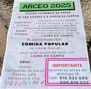 Fechas, información, programa, cartel, imágenes, mapa y ubicación de San Vicente de Arceo  en  Boimorto