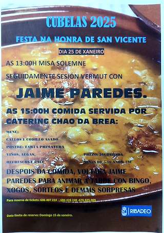 Fechas, información, programa, cartel, imágenes, mapa y ubicación de San Vicente de Cubelas   en  Ribadeo