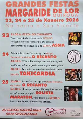 Fechas, información, programa, cartel, imágenes, mapa y ubicación de San Vicente de Margaride de Lor (2026)  en  Quiroga