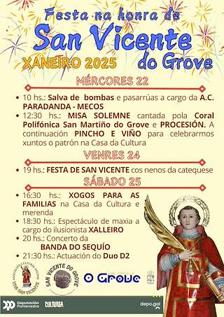Fechas, información, programa, cartel, imágenes, mapa y ubicación de San Vicente  en  O Grove