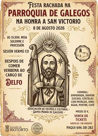 Fechas, información, programa, cartel, imágenes, mapa y ubicación de San Victorio de Galegos (2026)  en  Riotorto