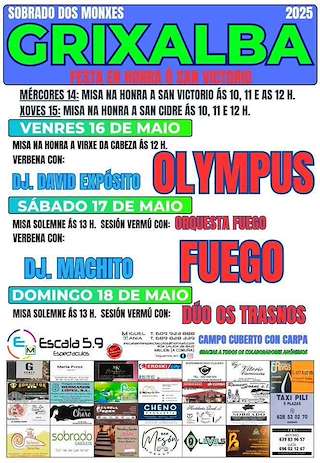 Fechas, información, programa, cartel, imágenes, mapa y ubicación de San Victorio de Grixalba  en  Sobrado