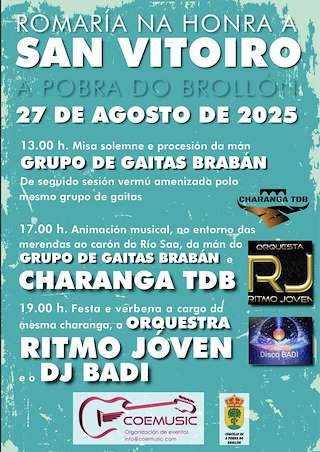 Fechas, información, programa, cartel, imágenes, mapa y ubicación de San Vitorio de Saa (2026)  en  A Pobra do Brollón