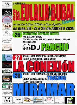Fechas, información, programa, cartel, imágenes, mapa y ubicación de San Vitorio e San Agustín de Santa Eulalia de Bubal  (2026)  en  Carballedo