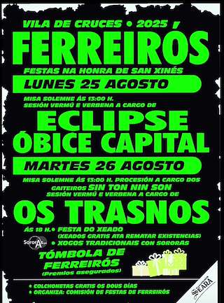 Fechas, información, programa, cartel, imágenes, mapa y ubicación de San Xinés de Ferreirós  en  Vila de Cruces