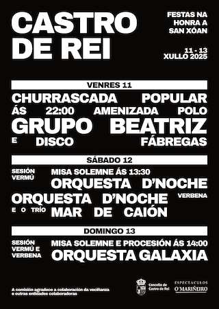 Fechas, información, programa, cartel, imágenes, mapa y ubicación de San Xoán  en  Castro de Rei