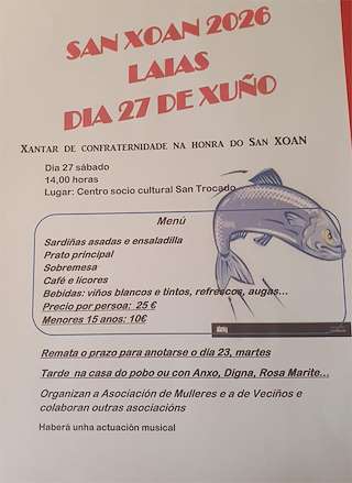 Fechas, información, programa, cartel, imágenes, mapa y ubicación de San Xoán (2026) en Cenlle
