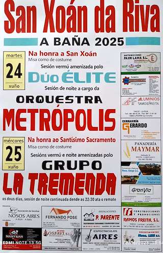 Fechas, información, programa, cartel, imágenes, mapa y ubicación de San Xoán da Riva  en  A Baña