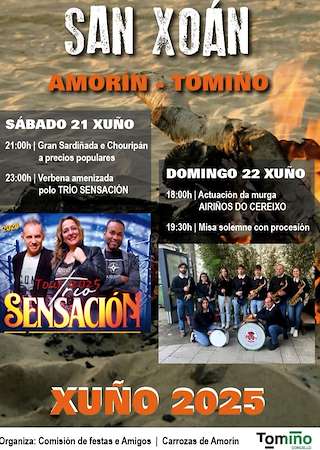 Fechas, información, programa, cartel, imágenes, mapa y ubicación de San Xoán de Amorín   en  Tomiño