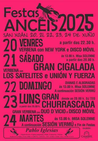 Fechas, información, programa, cartel, imágenes, mapa y ubicación de San Xoán de Anceis  en  Cambre