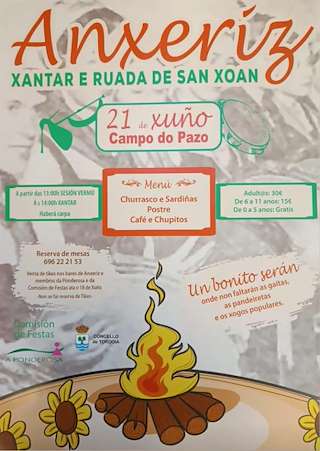 Fechas, información, programa, cartel, imágenes, mapa y ubicación de San Xoán de Anxeriz  en  Tordoia