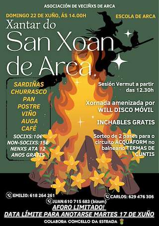 Fechas, información, programa, cartel, imágenes, mapa y ubicación de San Xoán de Arca  en  A Estrada