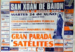 Fechas, información, programa, cartel, imágenes, mapa y ubicación de San Xoán de Baión  en  Vilanova de Arousa