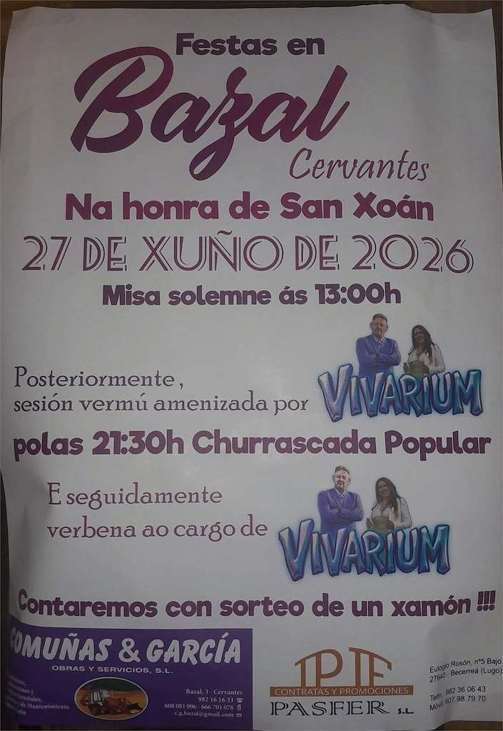 San Xoán de Bazal (2026) en Cervantes
