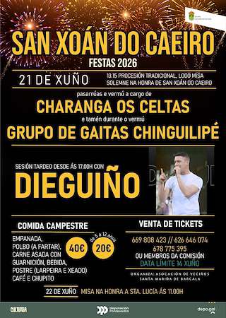 Fechas, información, programa, cartel, imágenes, mapa y ubicación de San Xoán de Caeiro (2026)  en  A Estrada