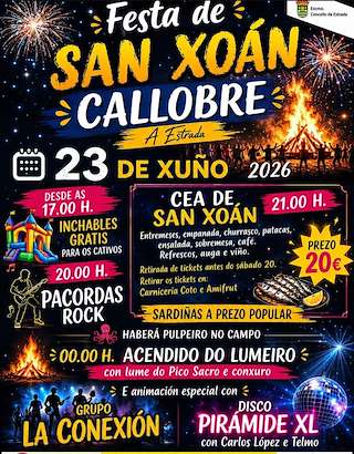 Fechas, información, programa, cartel, imágenes, mapa y ubicación de San Xoán de Callobre (2026)  en  A Estrada