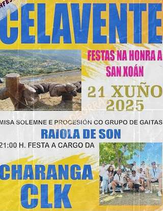 Fechas, información, programa, cartel, imágenes, mapa y ubicación de San Xoán de Celavente  en  O Bolo