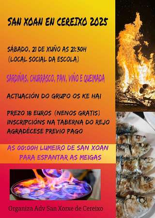 Fechas, información, programa, cartel, imágenes, mapa y ubicación de San Xoán de Cereixo  en  A Estrada