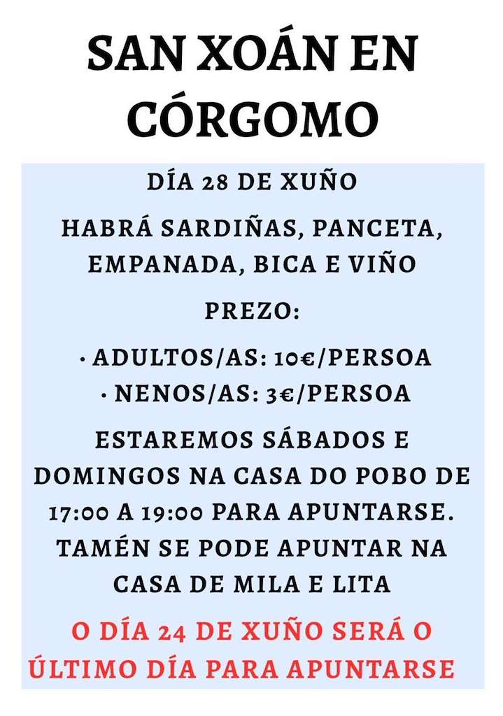 San Xoán de Córgomo en Vilamartín de Valdeorras
