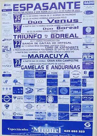 Fechas, información, programa, cartel, imágenes, mapa y ubicación de San Xoán de Espasante  en  Ortigueira