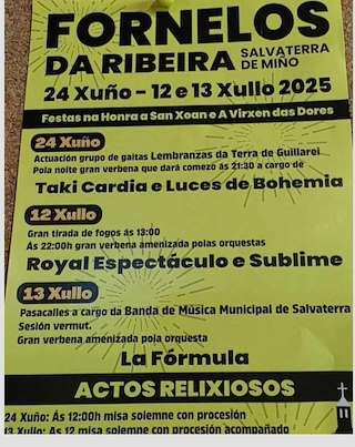 Fechas, información, programa, cartel, imágenes, mapa y ubicación de San Xoán de Fornelos da Ribeira  en  Salvaterra do Miño