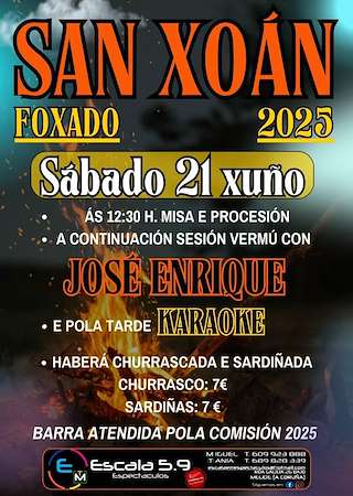 Fechas, información, programa, cartel, imágenes, mapa y ubicación de San Xoán de Foxado  en  Curtis