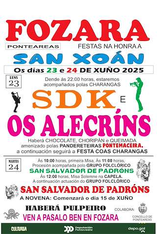 Fechas, información, programa, cartel, imágenes, mapa y ubicación de San Xoán de Fozara  en  Ponteareas