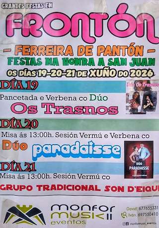 Fechas, información, programa, cartel, imágenes, mapa y ubicación de San Xoán de Frontón (2026)  en  Pantón