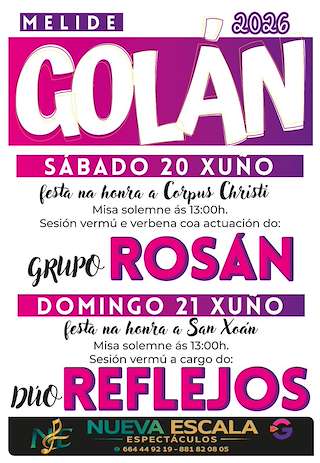Fechas, información, programa, cartel, imágenes, mapa y ubicación de San Xoán de Golán (2026)  en  Melide