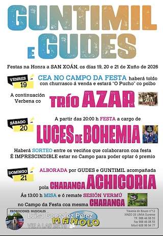 Fechas, información, programa, cartel, imágenes, mapa y ubicación de San Xoán de Guntimil e Gudes (2026)  en  Xinzo de Limia